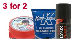 3 for 2 on selected men's toiletries
